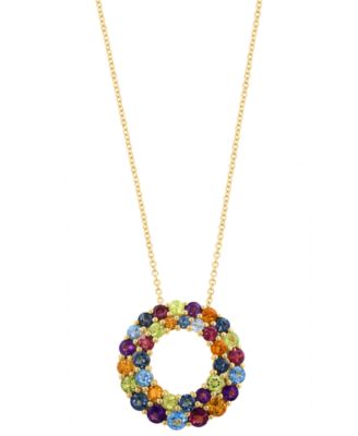 Multi-Gemstone (4-1/5 ct. t.w.) Pendant Necklace in 14k Yellow Gold