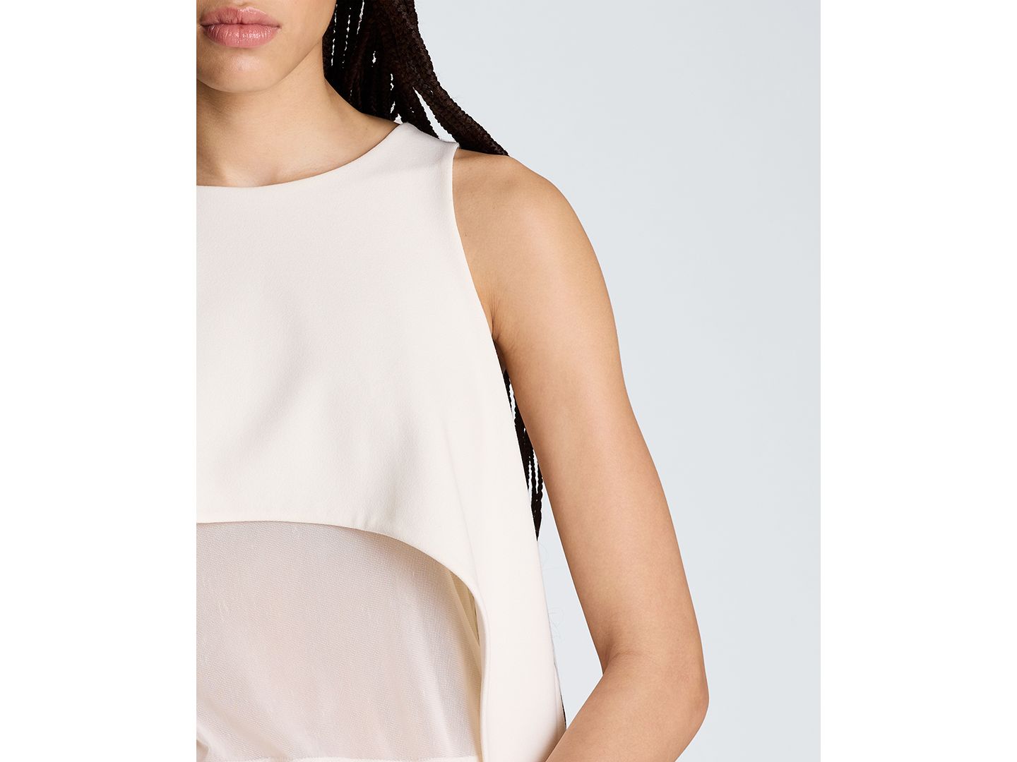 Женский топ Kenneth Cole Layered High-Low, цвет: Устричный — фото 4