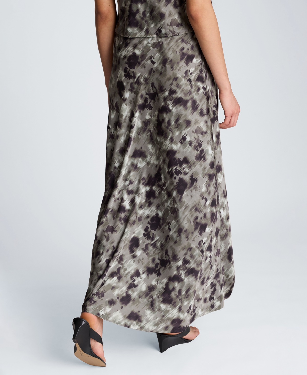 Kenneth Cole Women's Printed Flared Maxi Skirt
