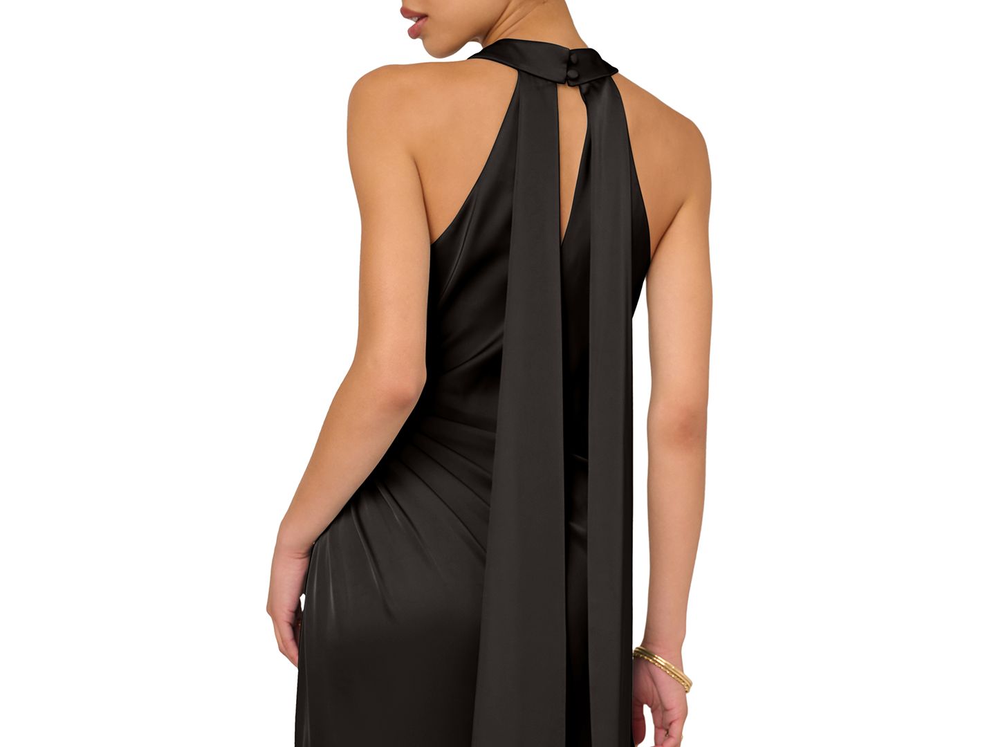 Женское платье Adrianna Halter Neck Ball Gown, цвет: Чёрный — фото 4