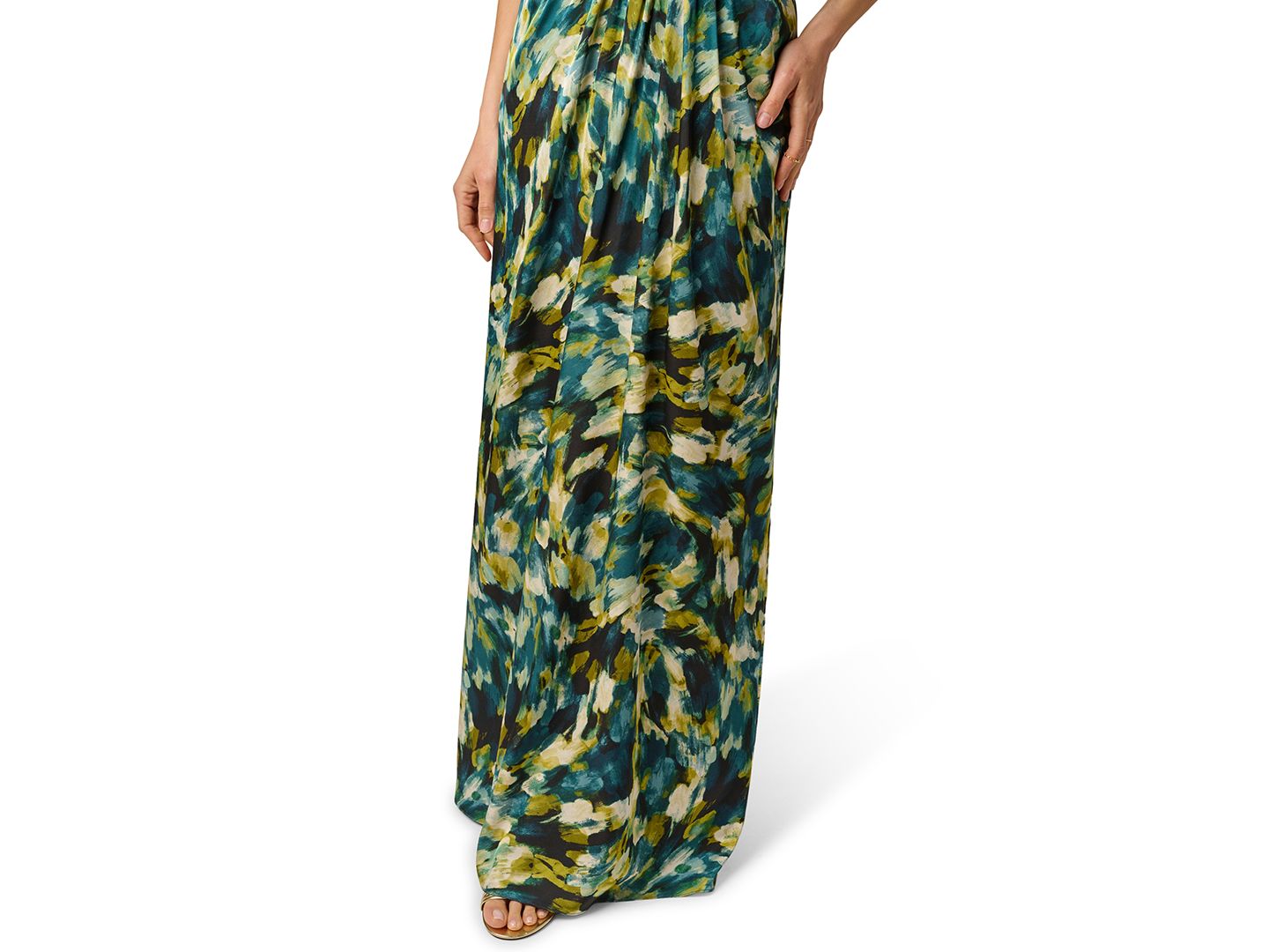 Женское платье Adrianna Printed Halter Neck Maxi, цвет: Зелёный разноцветный — фото 4