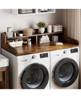  2-Tier Washer Dryer Countertop, Shelf/Drawers Non-Slip Laundry Topper