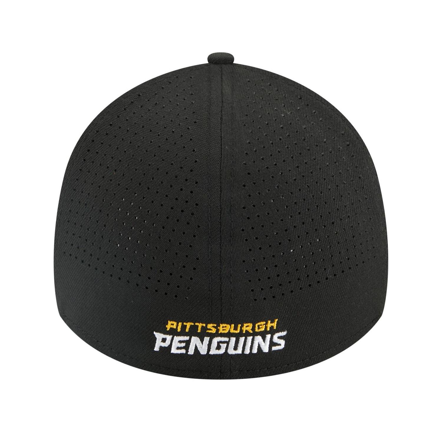 Men's Black Pittsburgh Penguins 39THIRTY A-Frame Perforated Flex Hat