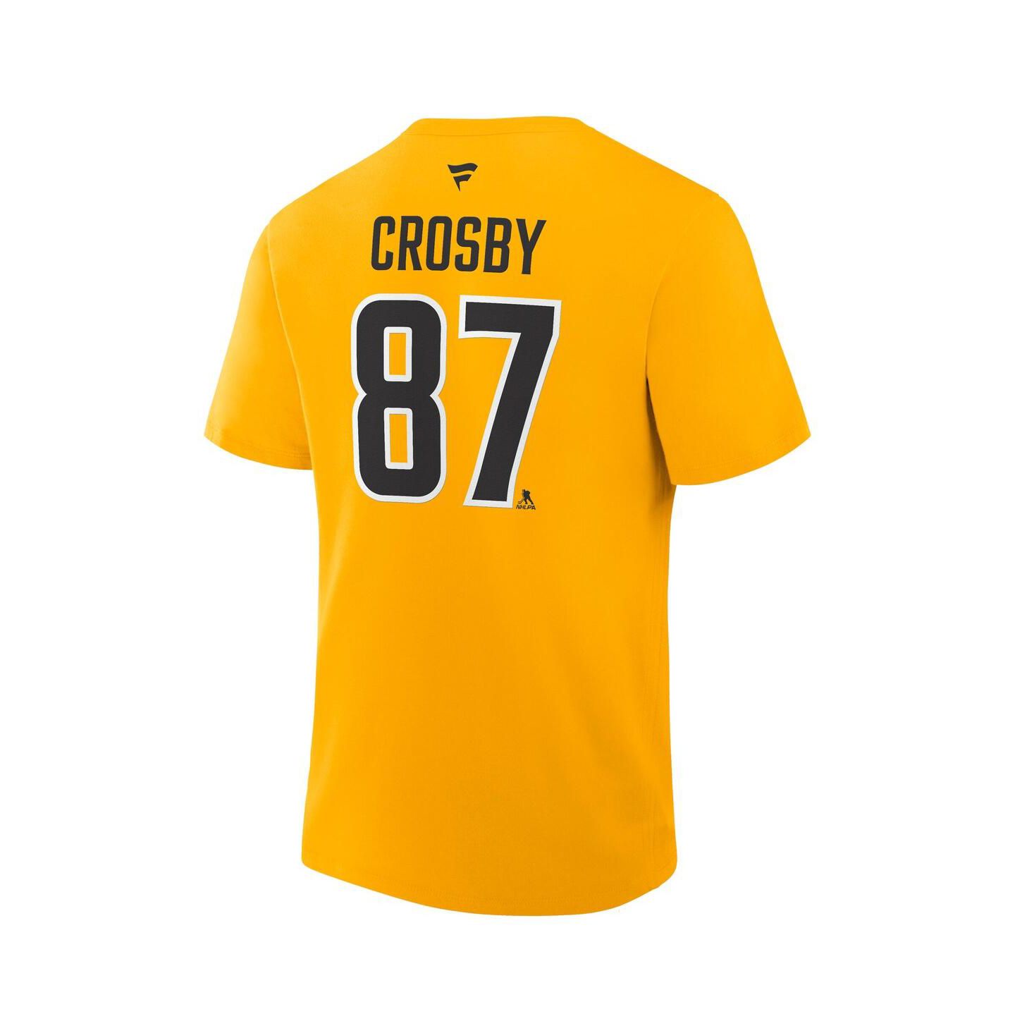 Мужская футболка Fanatics Sidney Crosby Gold Pittsburgh Penguins Authentic Stack Name & Number — фото 2