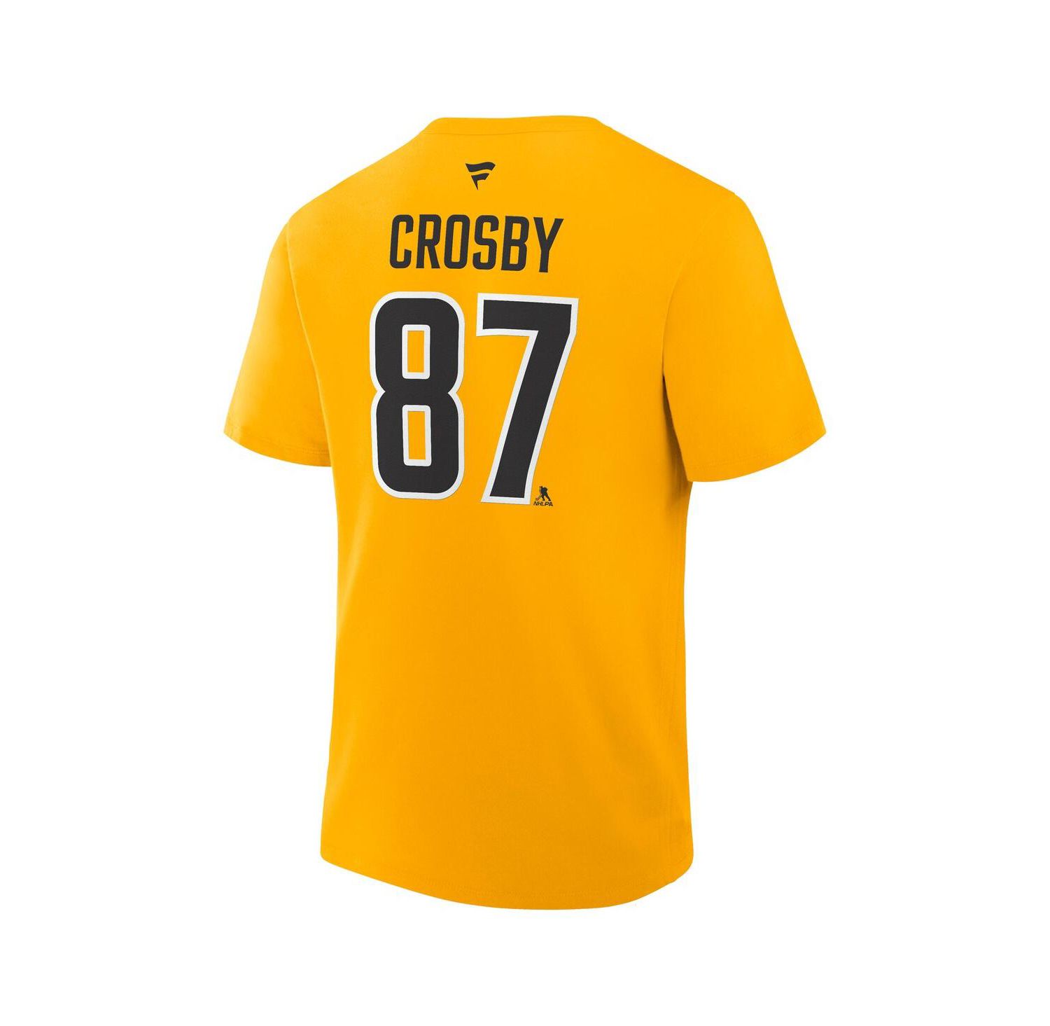 Men's Sidney Crosby Gold Pittsburgh Penguins Authentic Stack Name & Number T-Shirt