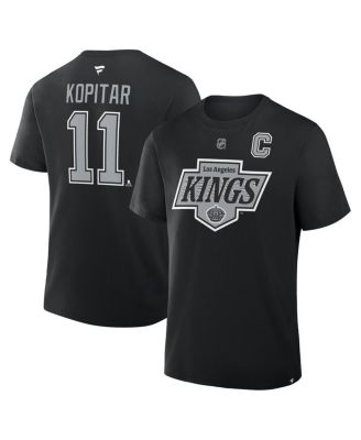 Men's Anze Kopitar Black Los Angeles Kings Authentic Stack Name & Number T-Shirt