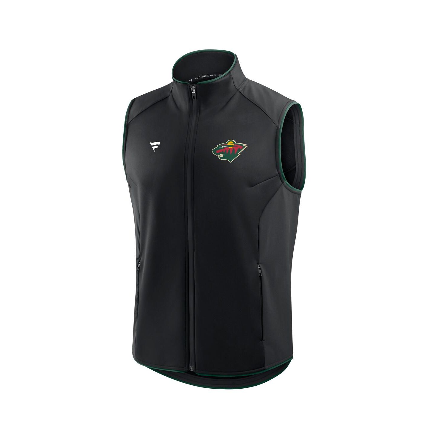 Мужской жилет Fanatics Black Minnesota Wild Authentic Pro Rink Full-Zip Vest — фото 2