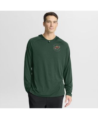 Men's Green Minnesota Wild Authentic Pro Rink Raglan Hoodie