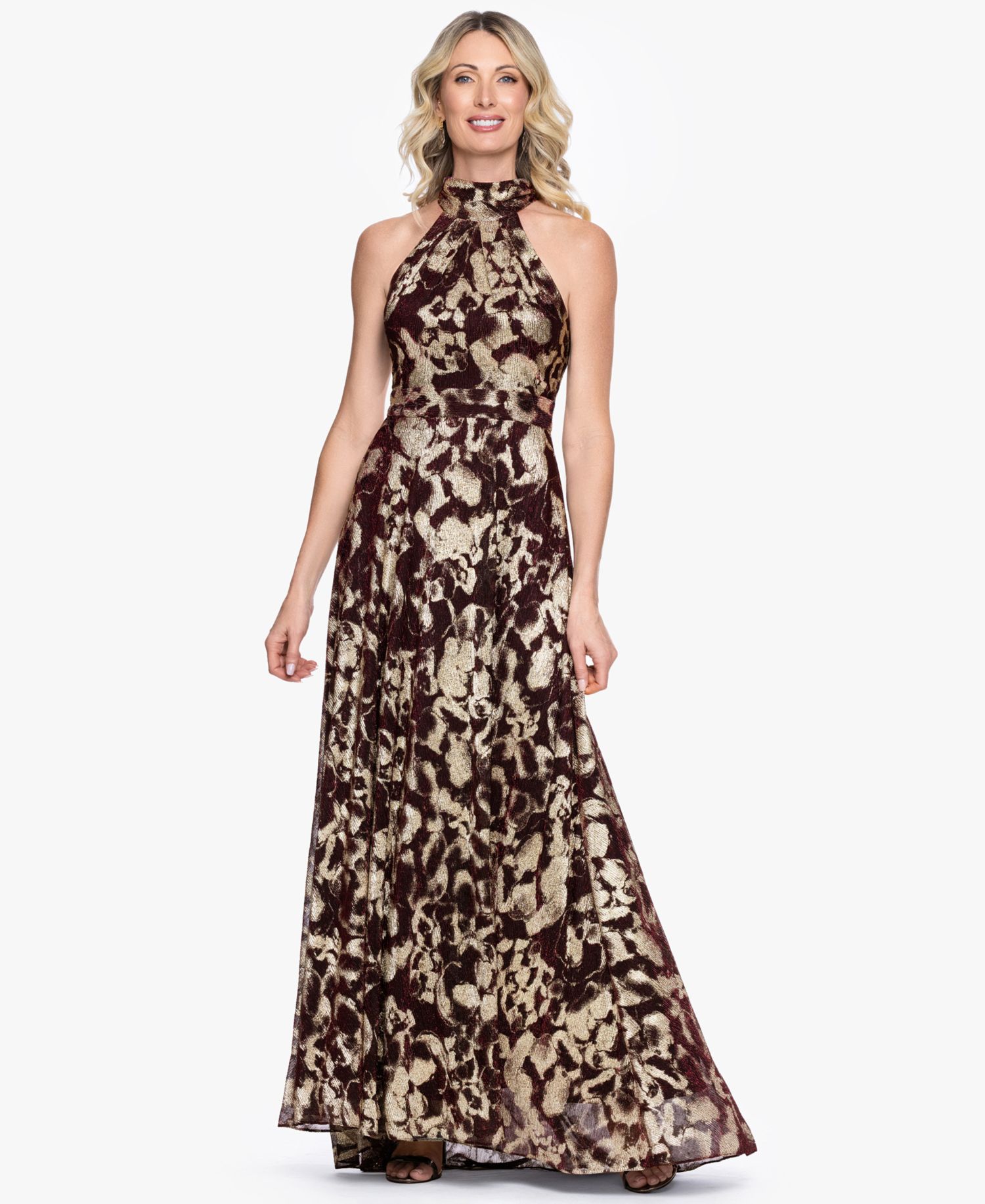 Petite Sleeveless Halter Neck Gown
