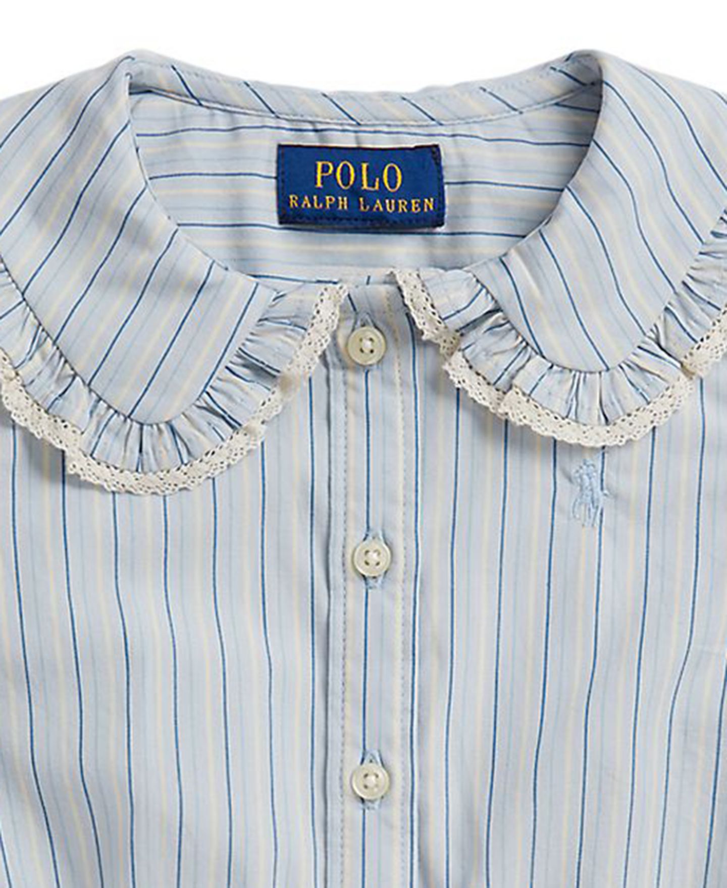 Платье Polo Ralph Lauren Short-Sleeve Shirt Dress для девочек, цвет: Тёмно-синий — фото 3