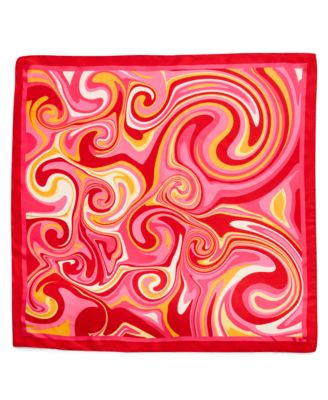 Swirl Away Crepe Satin Square Scarf