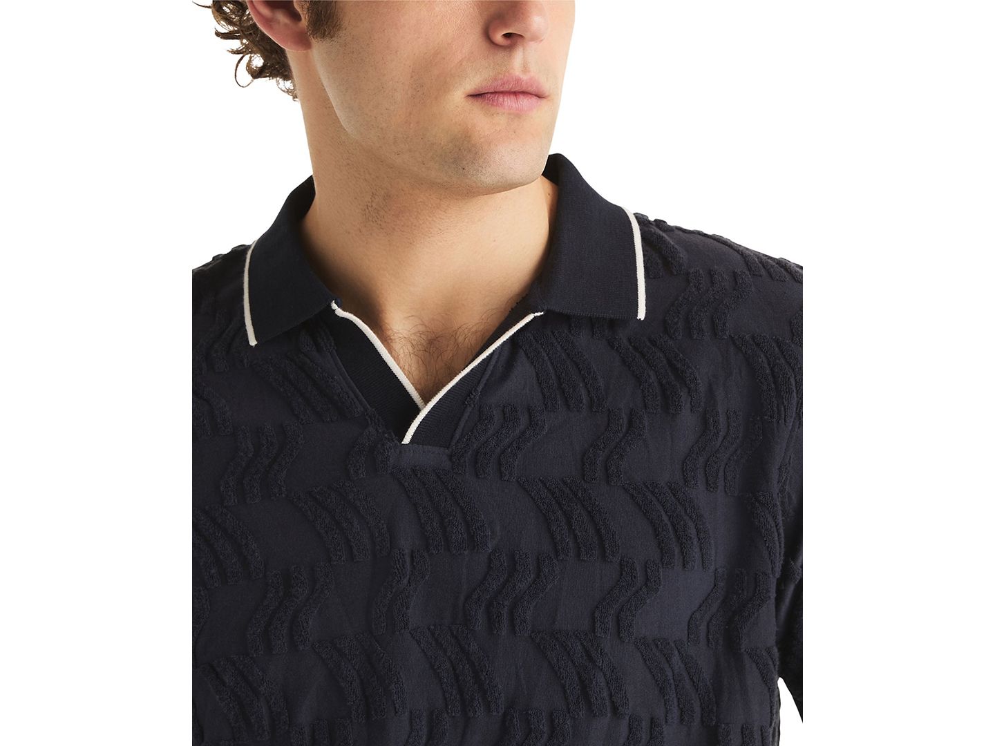 Мужское поло Nautica Cotton Knit Classic-Fit Polo Shirt, цвет: Тёмно-синий — фото 3