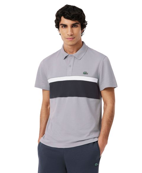 Мужское поло Lacoste Regular-Fit Color-Block Polo, цвет: Серый