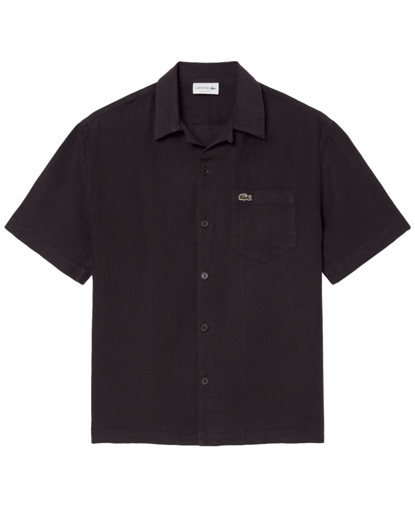 Мужская рубашка Lacoste Short-Sleeve Hawaiian Collar, цвет: Коричневый — фото 5
