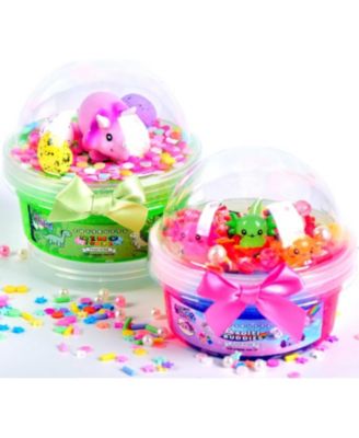 Axolotl Slime Kit,2 Pack Colorful Cloud and Foam Slime for Kids, Scented Premade Slime Pack with Glow in The Dark Tiny Animal