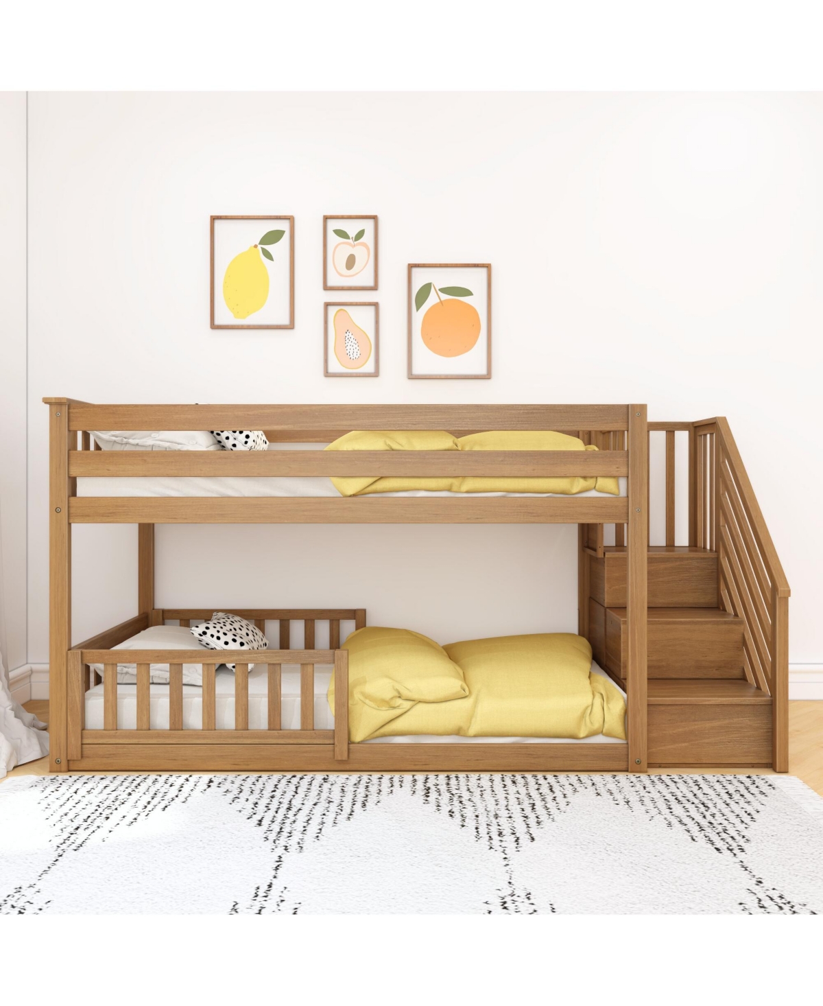 Max Lily Low Twin over Bunk with Stairs Single Guard Rail