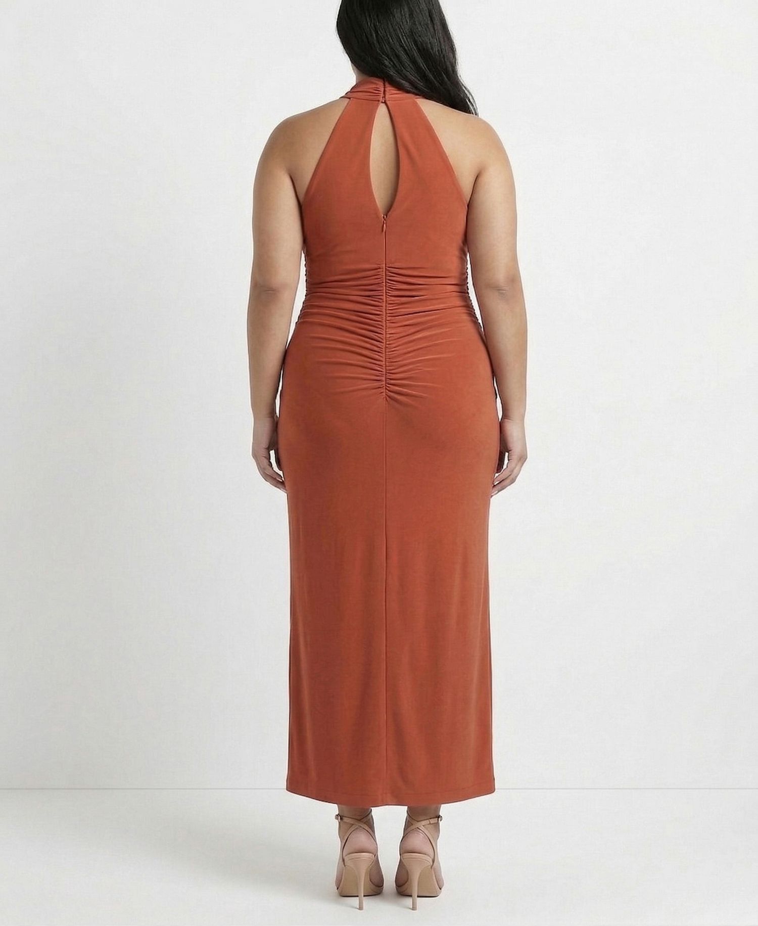 Plus Size Flutter Capelet Cowl Neck Dress