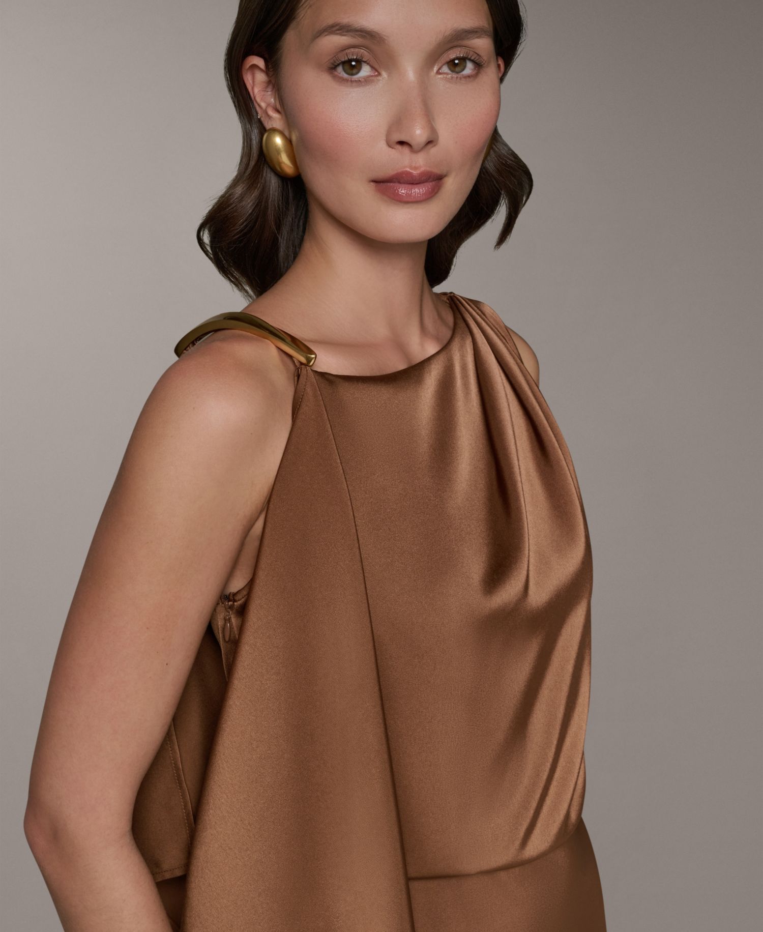 Women's Satin Square Neck Midi Sheath Dress