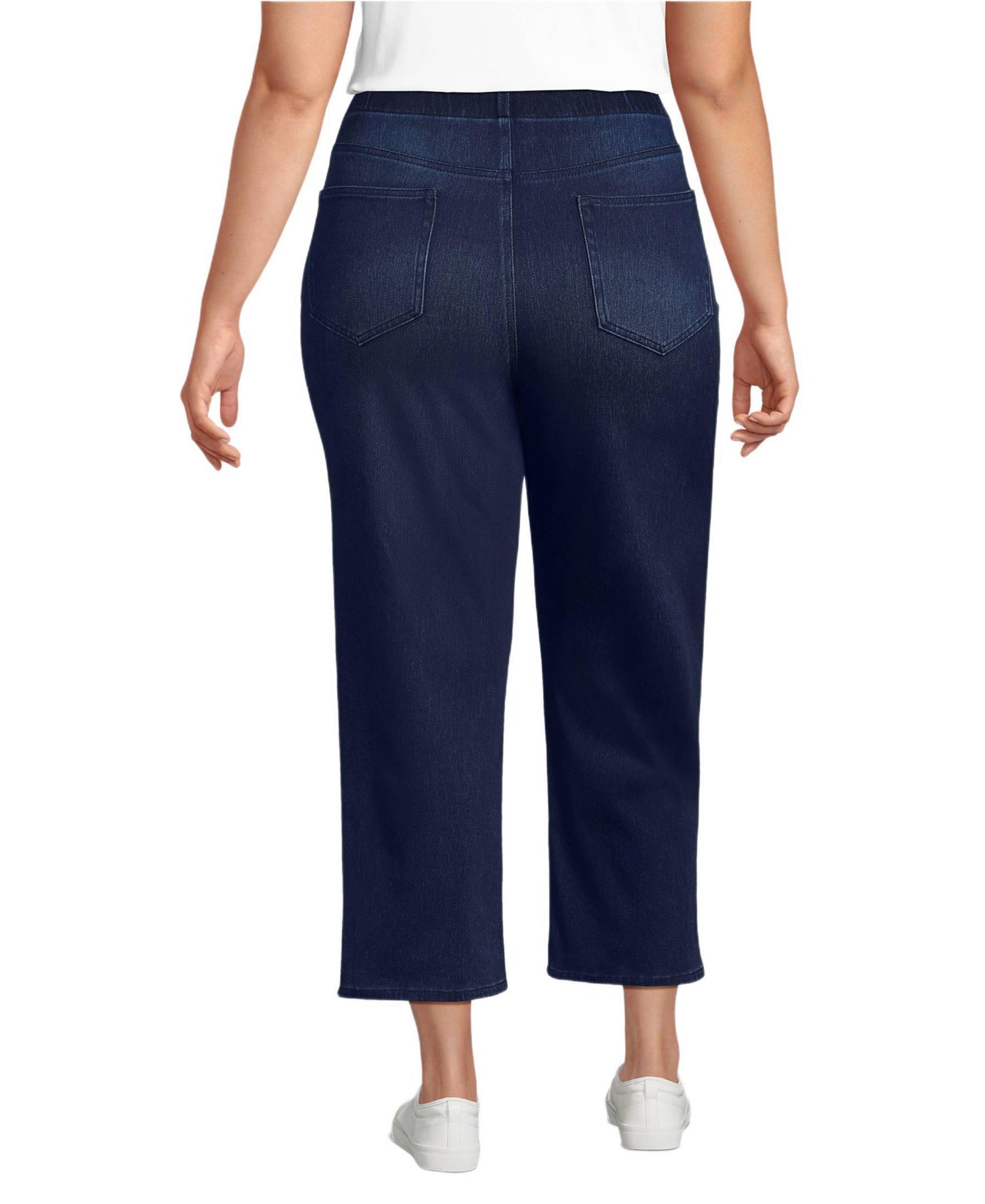 Plus Size Starfish High Rise Knit Denim Straight Crop Jeans