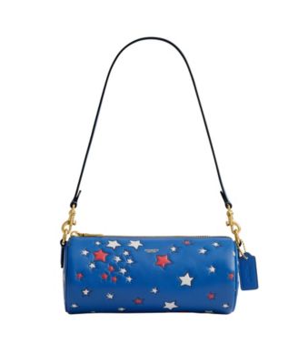 Americana Star Print Small Barrel Shoulder Handbag