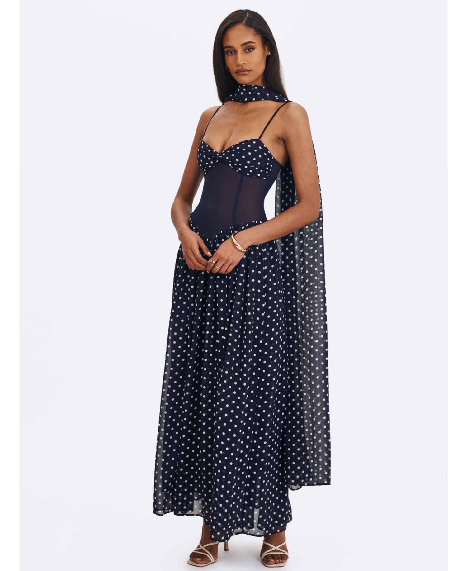 Women's Juliette Polka Dot Chiffon Maxi Dress