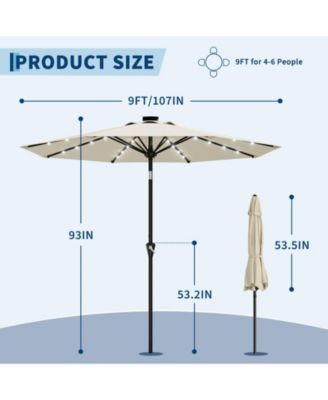 9 gorman lighted patio umbrella Best Choice Products 9ft Deep Square Solar LED w/ Woodgrain Pattern, UV-Resistant 8 9 Diam Cubilan 9 ft Solar Umbrella,