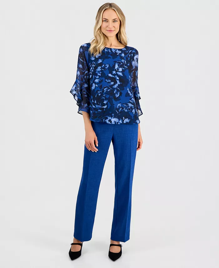 Women's Boat-Neck Ruffle-Sleeve Blouse - thumbnail 6