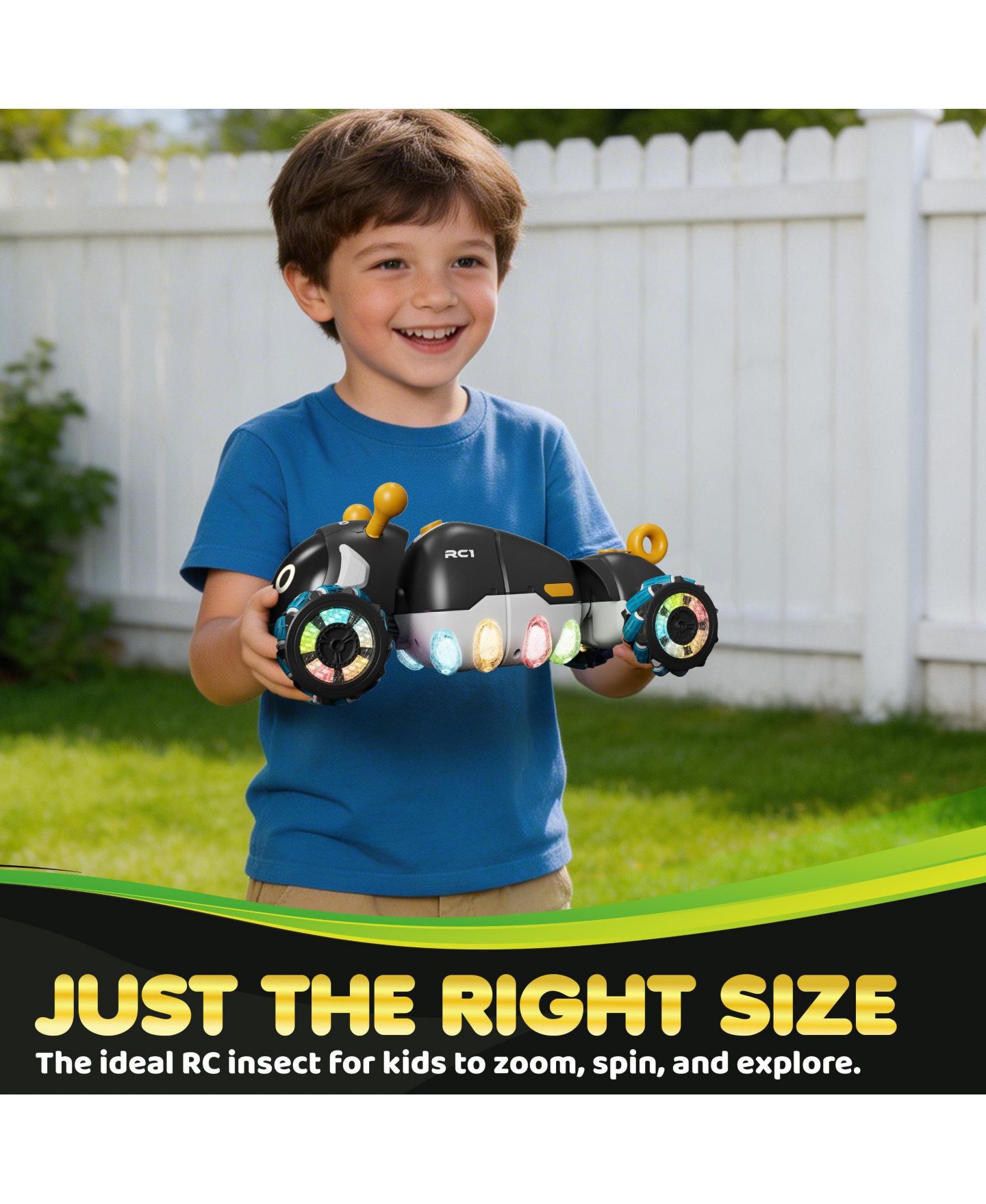 Детская игрушка Contixo RC1 Mech Stunt 360-Degree Spins RC Caterpillar Car with LED Lights, цвет: Чёрный — фото 6