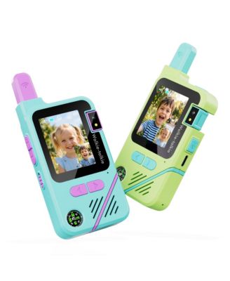 TK1 Kids Walkie Talkies 2-Pack, Video and Voice Communication Toy, Flashlight, Voice Changer, Rechargeable