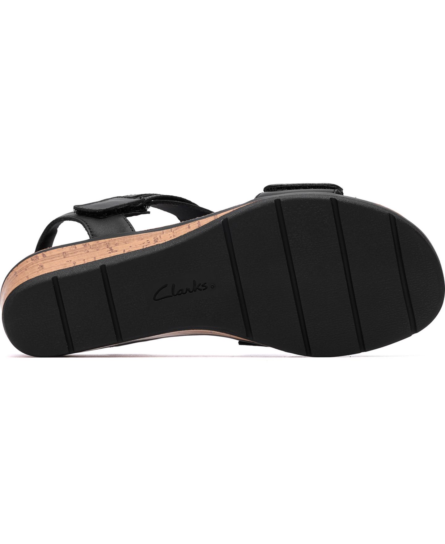 Женские сандалии Clarks Kacha Wave Round Toe, цвет: Чёрный кожаный — фото 6