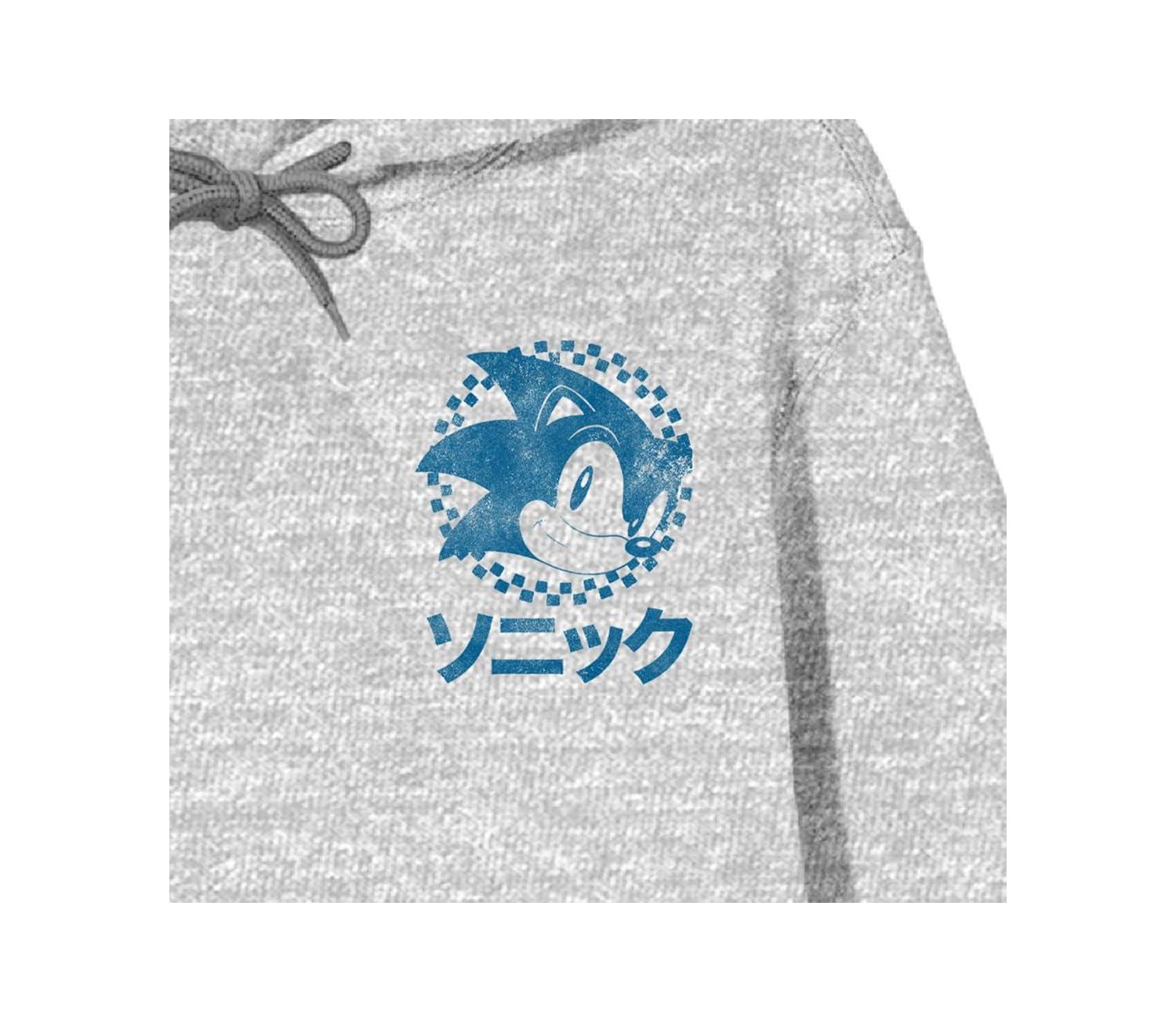 Men's Kanji Text Pullover Hooded Sweatshirt-Small