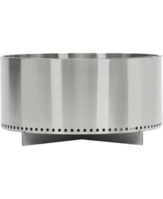 27 Inch Stainless Steel Smokeless Fire Pit, Round Fixed Base with Star Cutout Design, Wood Burning Outdoor Fire Bowl for Camping Patio Backyard