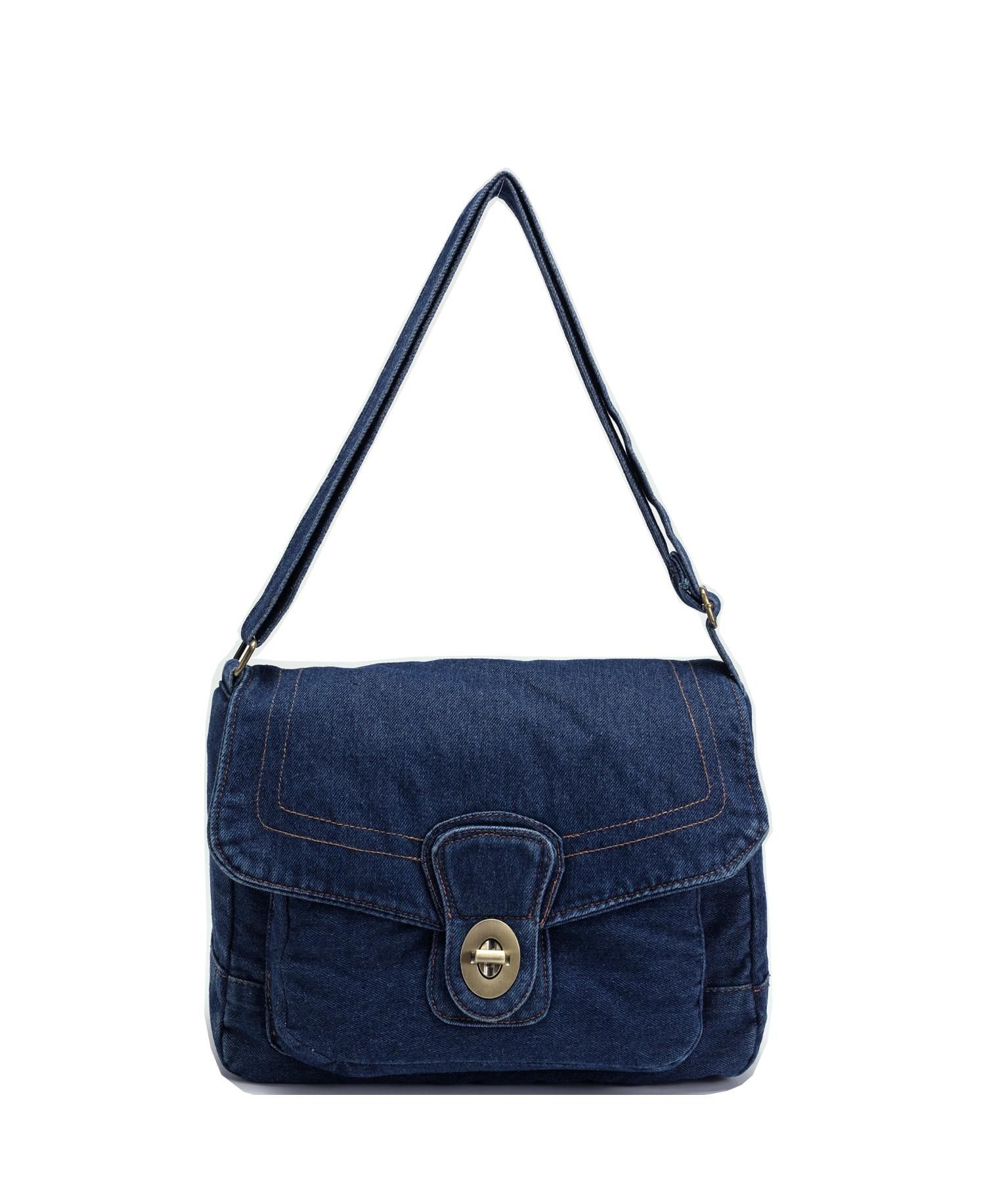 Luma Denim Flap Shoulder Bag Crossbody Purse Casual Blue Jean Handbag Adjustable Strap Everyday Small Medium Messenger Bag