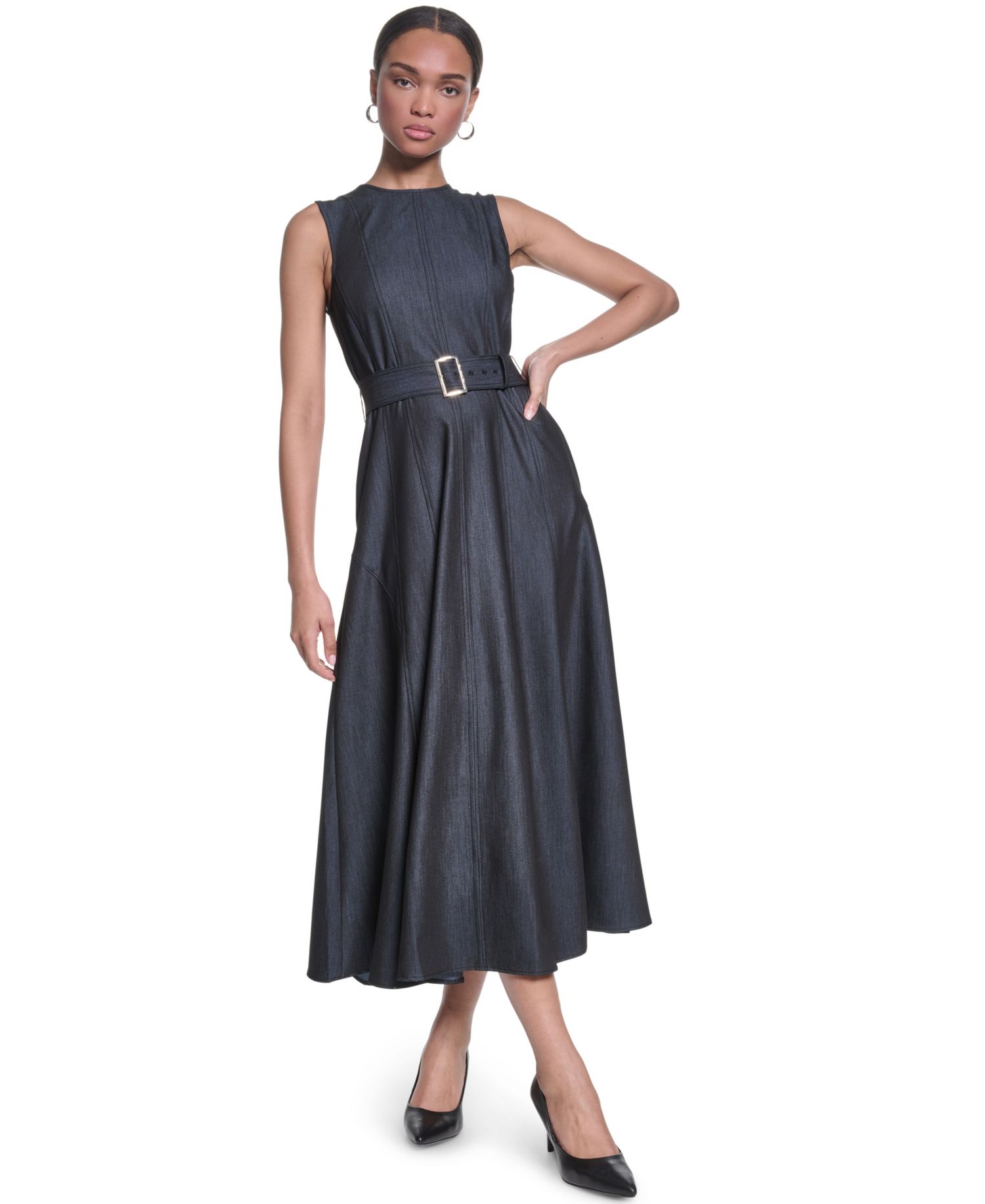 Women's Denim Midi Dress