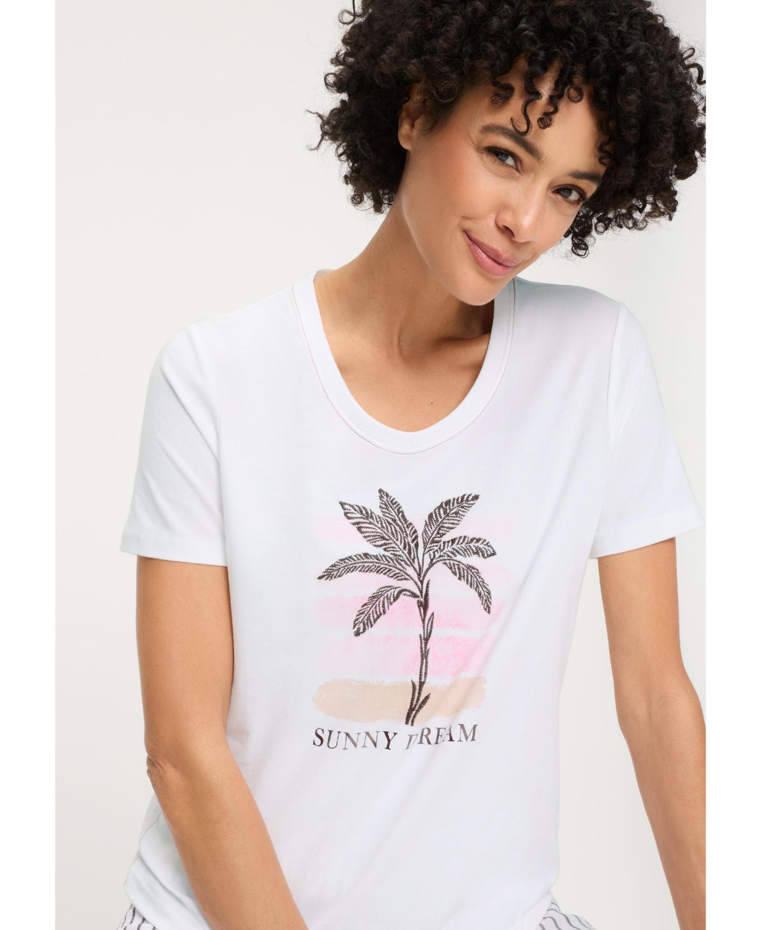 Women's Embroidered Placement Print T-Shirt