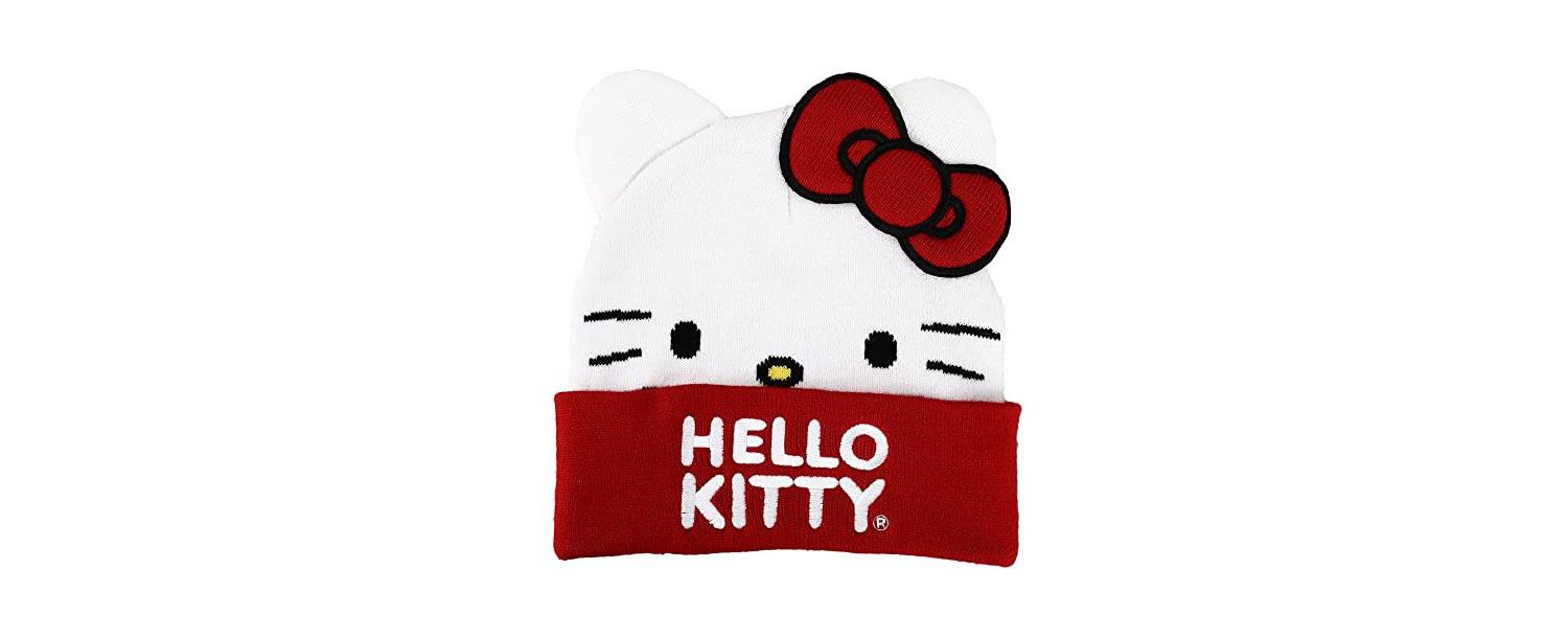Men's Sanrio Face Bow Embroidered Beanie Hat for Adults