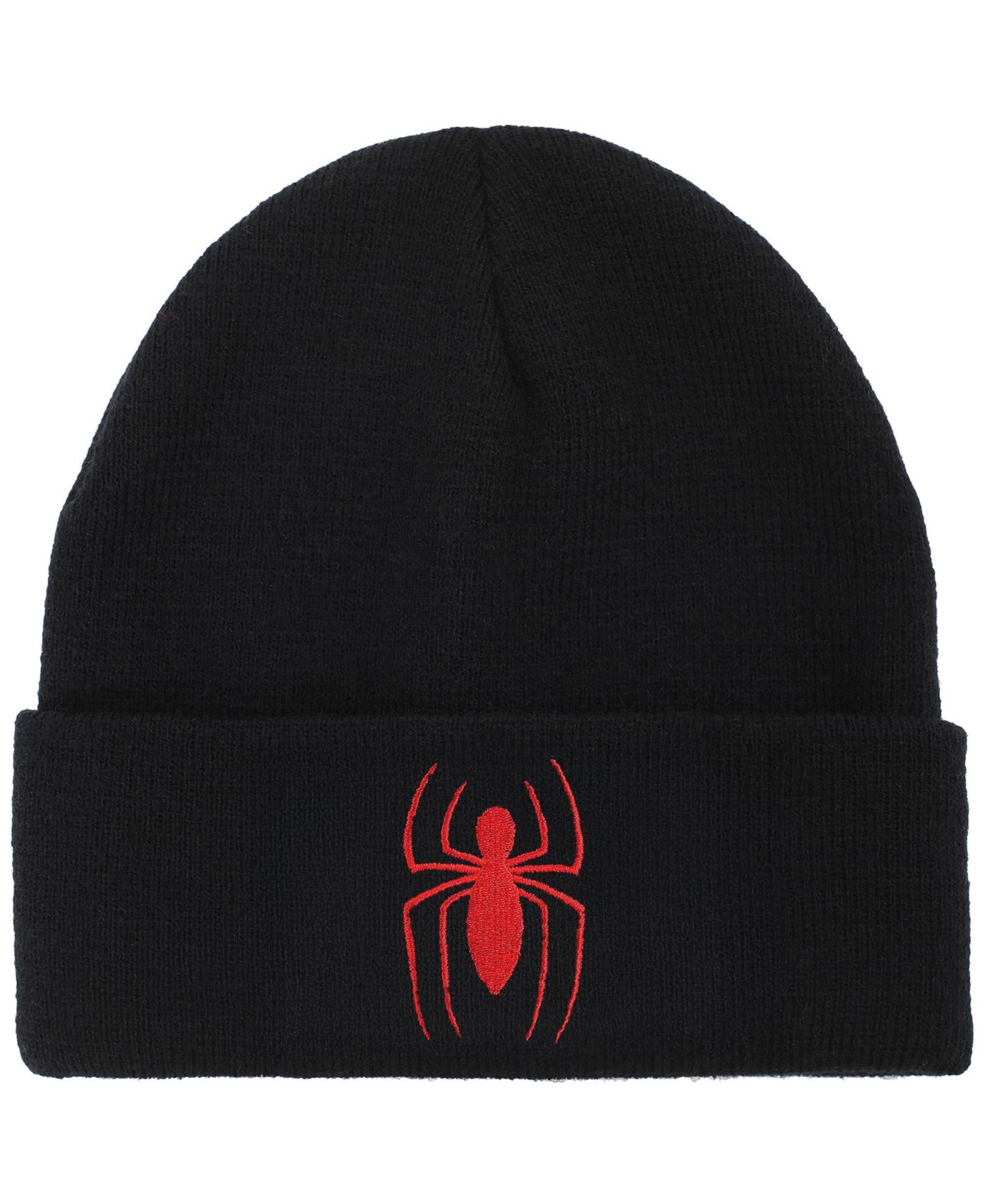 Men's Spiderman Logo Embroidery Standard Cuff Acrylic Knit Beanie Cuff Beanie