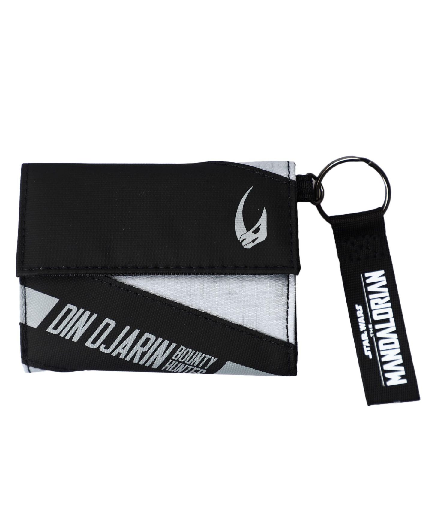 Мужской кошелёк Star Wars: The Mandalorian Din Djarin The Mandalorian Tri-fold Wallet with Keychain Clip, цвет: Чёрный — фото 6