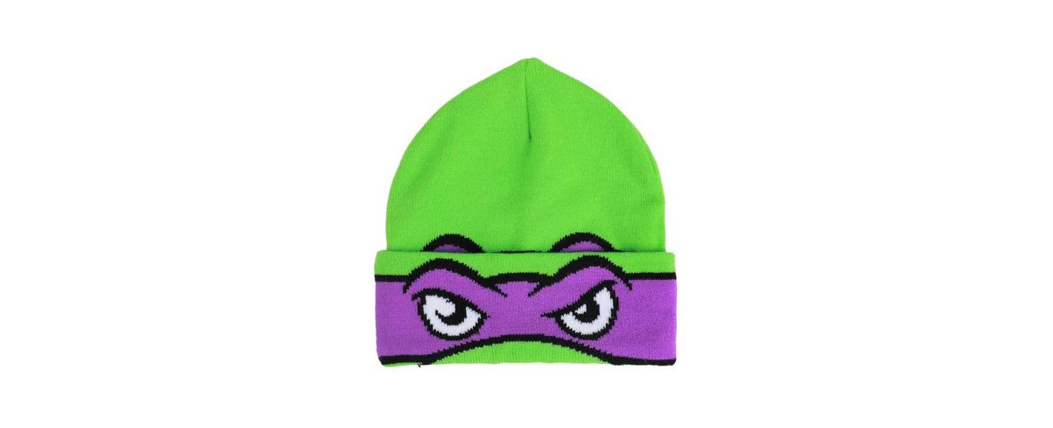 Men's TMNT Rolldown Donny Adult Acrylic Mesh Eye Green Beanie