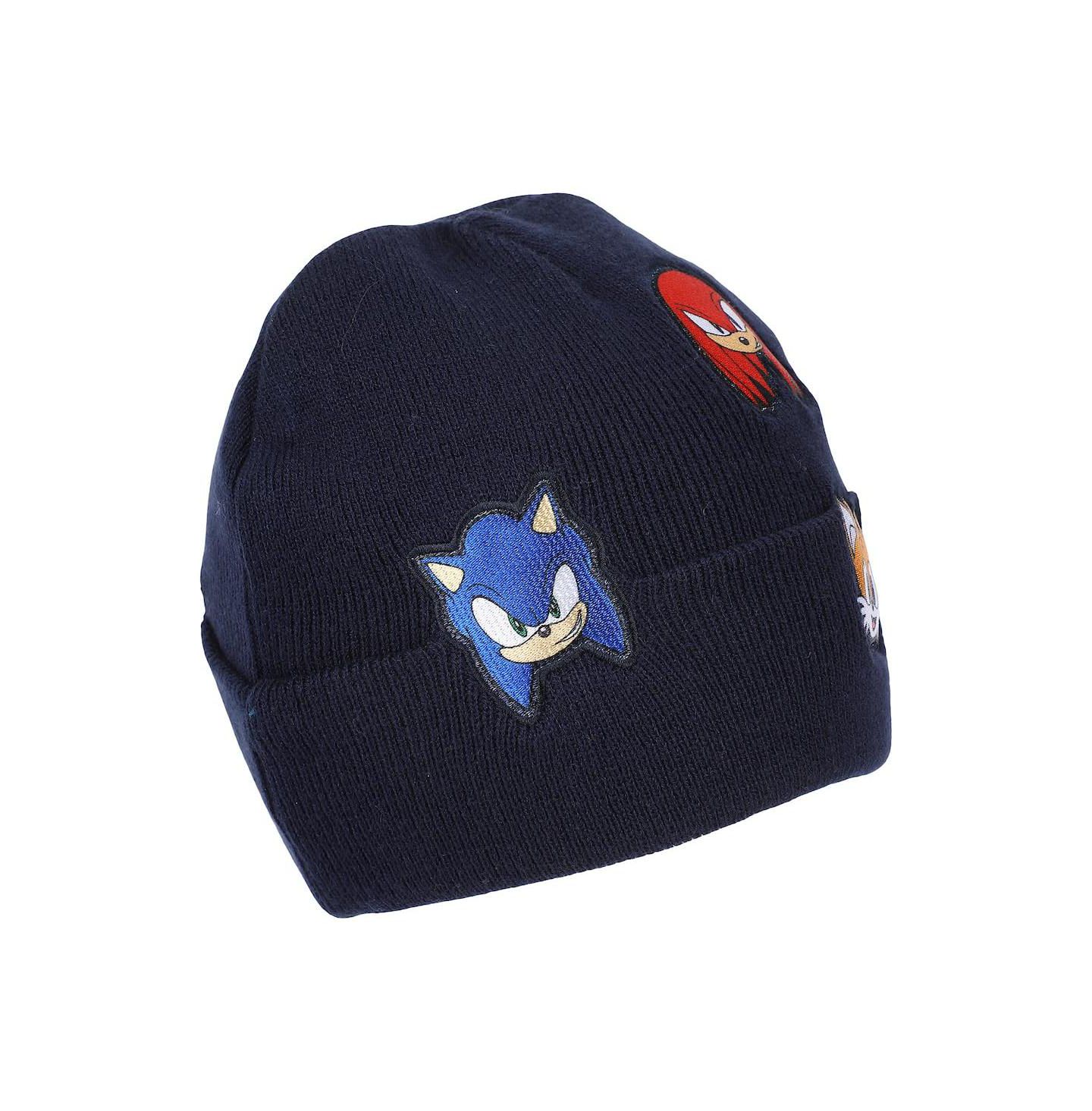 Мужская шапка Sonic The Hedgehog Printed Character Patches Navy Cuff Beanie, цвет: Синий — фото 4