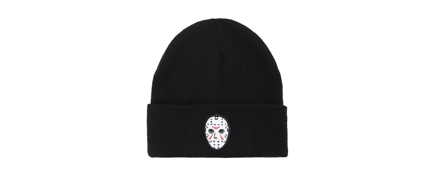 Men's Jason Mask Embroidery On Acrylic Knit Standard Cuff Beanie