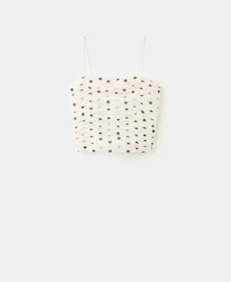 Women's Ruched Polka-Dot Top