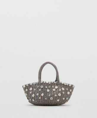 Women's Buttons Natural-Fiber Handbag