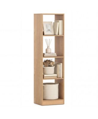 5-Tier Bookshelf Corner Bookcase Storage Display Organizer with 4 Cubes