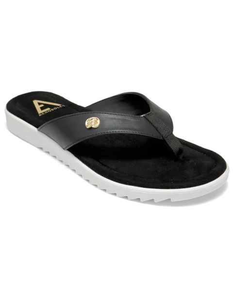 Женские сандалии Aerosoles Jordyn Slip-On Flip Flop, цвет: Чёрная искусственная кожа