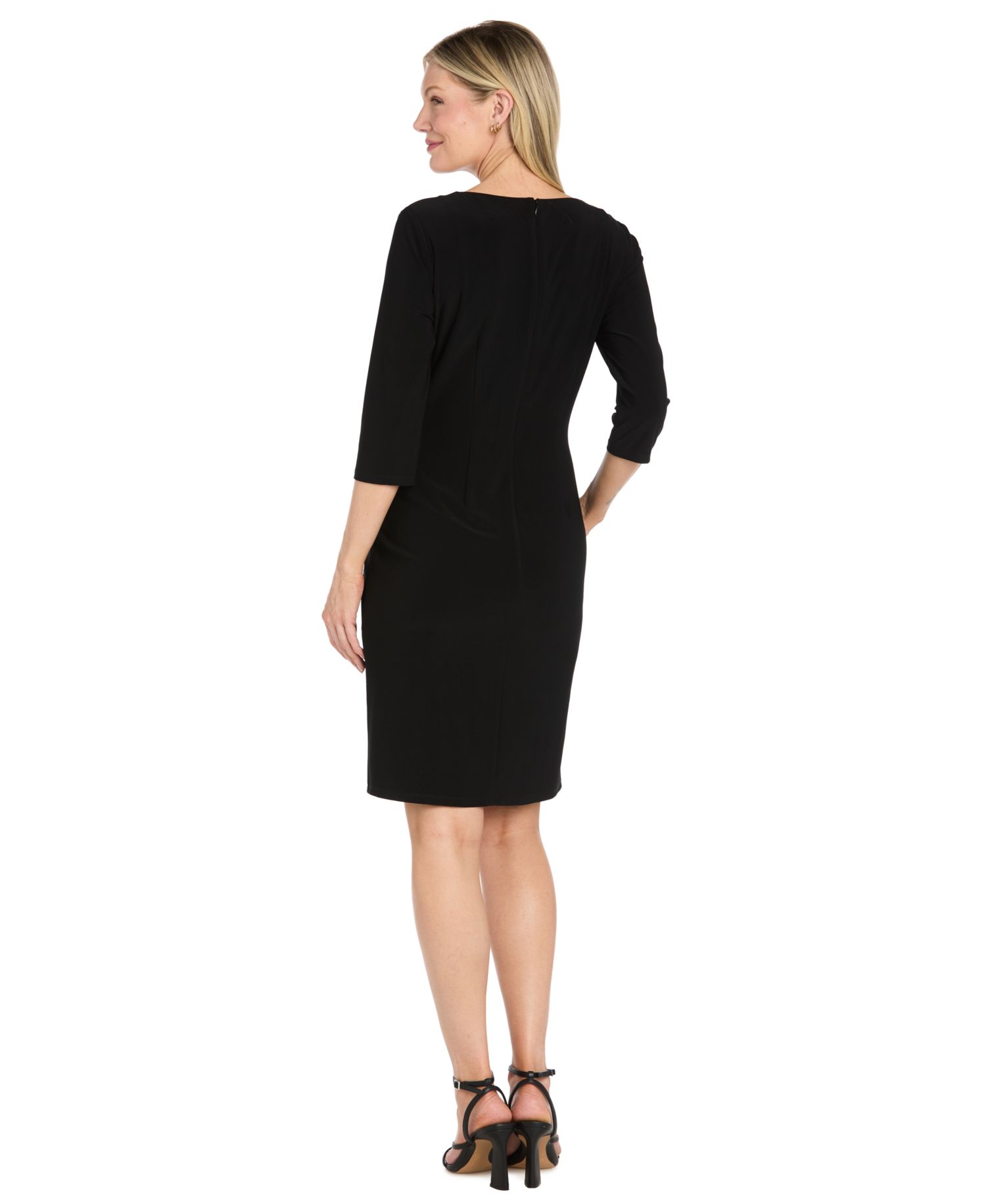Women's Jersey Side-Drape Hardware Dress