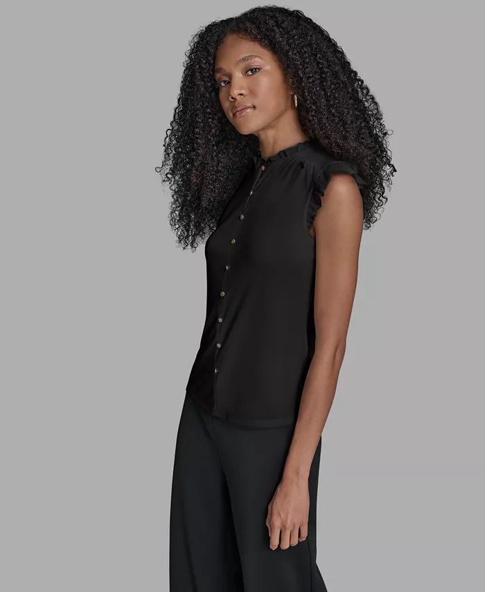 Women's Sleeveless Button-Down Blouse - thumbnail 8