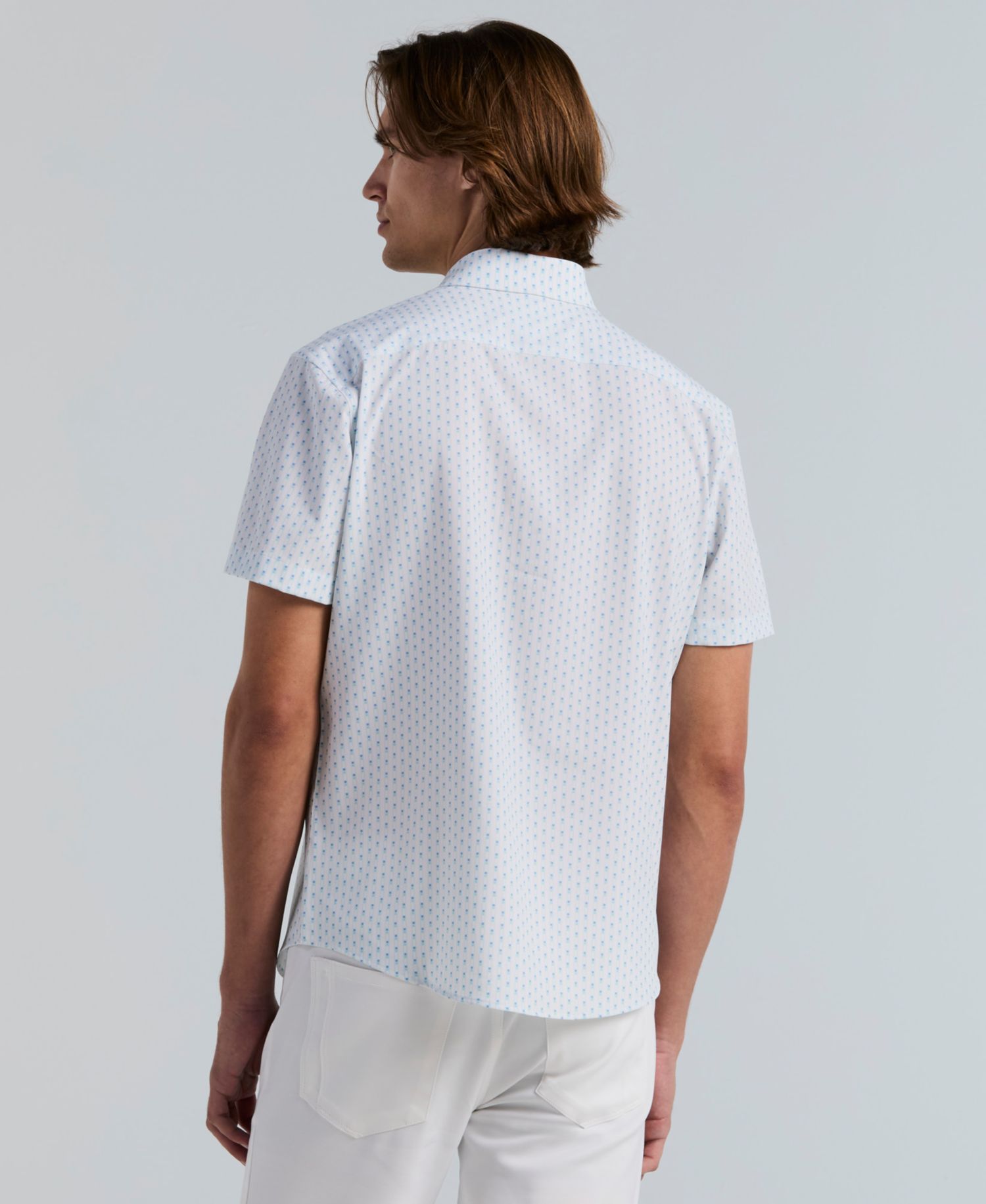 Men's Square Stripe Print Shirt