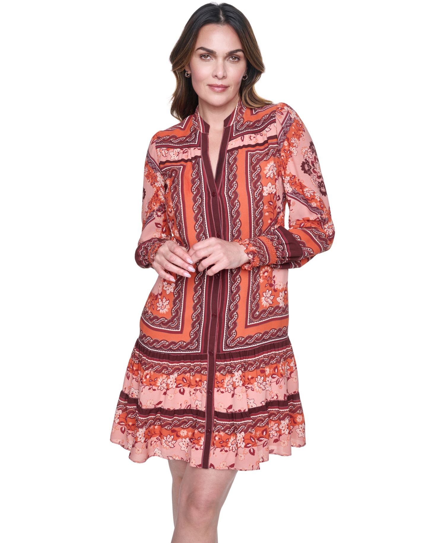 Women's Long-Sleeve Float Short Shirt-Dress
