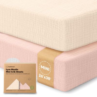Lyra Muslin Mini Crib Sheets for Boys, Girls, 2-Pack Soft Organic Cotton Pack and Play Sheets Fitted